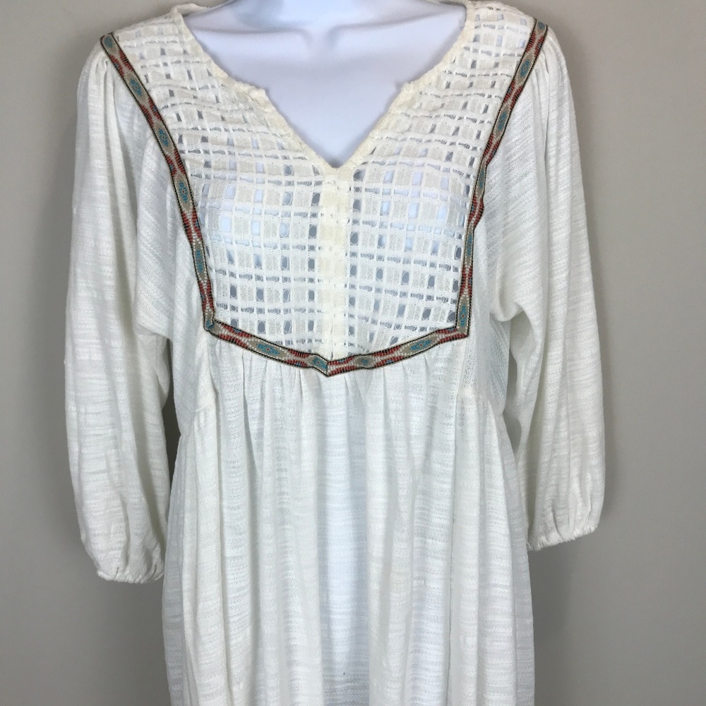 UMGEE Creme Peasant style dress Sz M